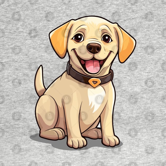 Cartoon Cute Kawaii Labrador Retriever Dog by SimplyIdeas